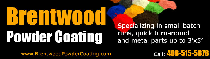 Brentwood Powder Coating Powder Coating services for metal and steel parts in Brentwood, Gilroy, and San Jose, CA.  Powder Coating parts up to 5ft x 3ft in size.